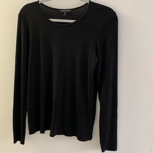 Eileen Fisher -black long sleeve blouse